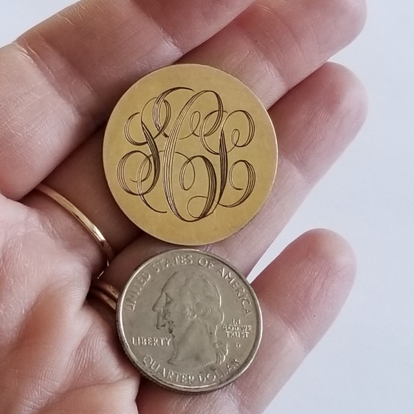 Vintage monogram brooch PCL gold filled Danecraft pin monogrammed alphabet - Picture 4 of 9